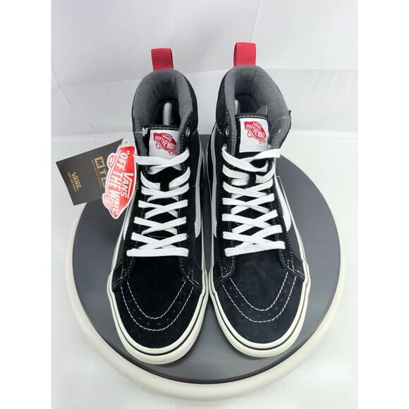 VANS Sk8-Hi MTE-1 Mens Sz 8.5 Black White Suede Waterproof Hiking Shoes Boots - Picture 2 of 10